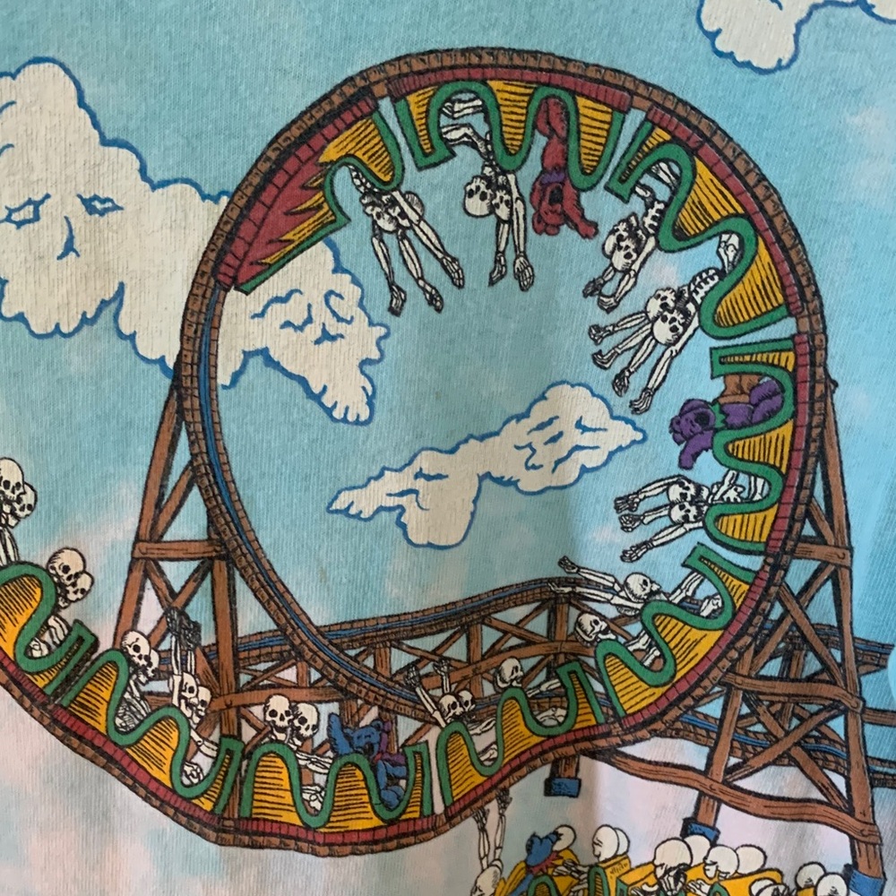 Colorful Roller Coaster Adult Grateful DeadT-Shirt, L - Picture 3 of 10